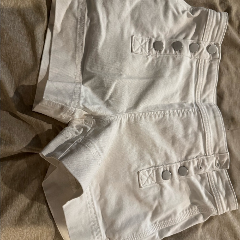 LOFT White High Waist Denim Shorts